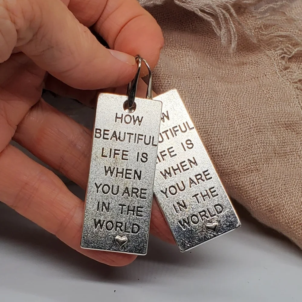 Free People Jewelry Earrings Silver Graphic Heart Silver Bars Nice Gift